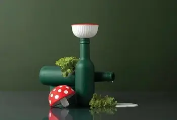 Trichter OTOTO Magic Mushroom, dizajn kërpudhe, kuqe-bardhë