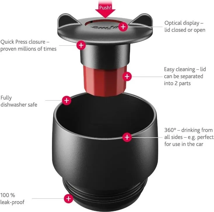 Termos Emsa Travel Mug Standard-Design Grande, 0.5L, e kuqe - 1