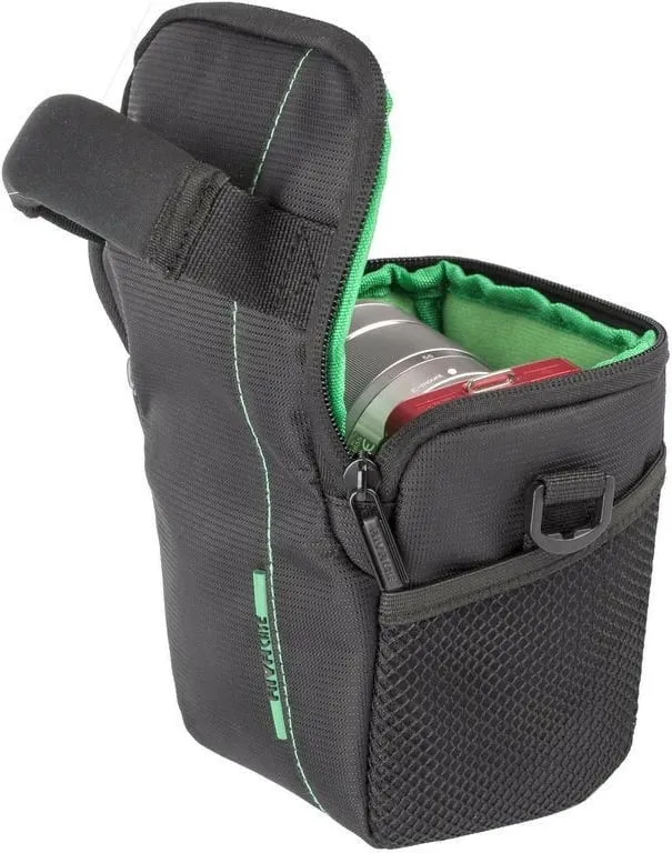 Çantë kamerash RIVACASE Green Mantis 7412, 3 ndarje, e zezë/gjelbër - 9
