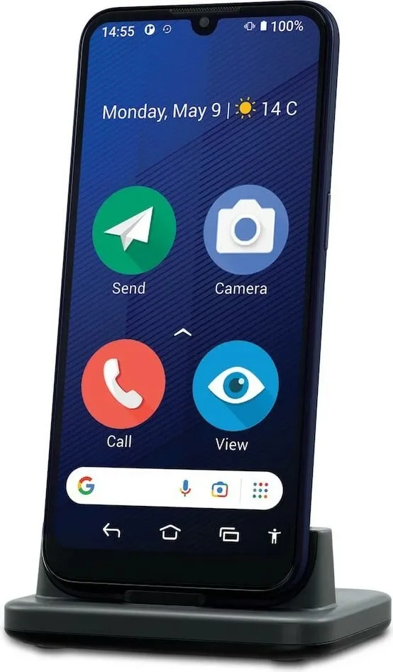 Celular Doro 8200, 4GB/64GB, 16MP, Android 12, e zezë - 2