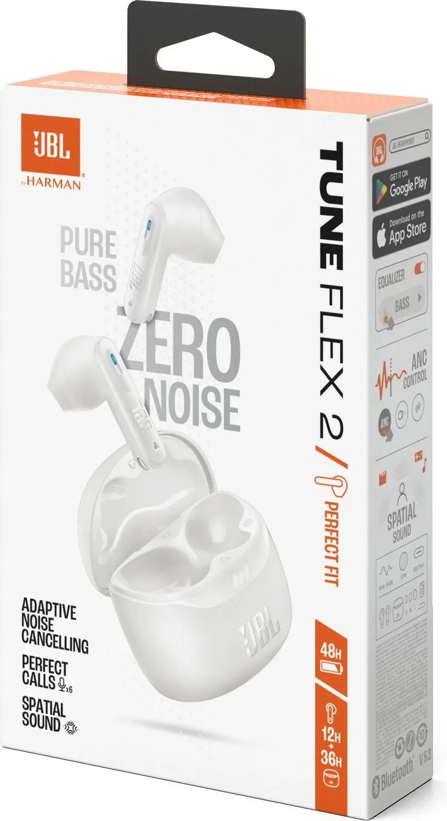 Kufje JBL Tune Flex 2, Bluetooth, in-ear, të bardha - 11