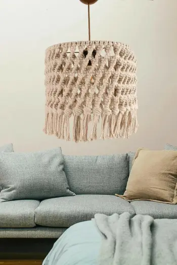 Llambë tavani Opviq, macrame, krem, YL662