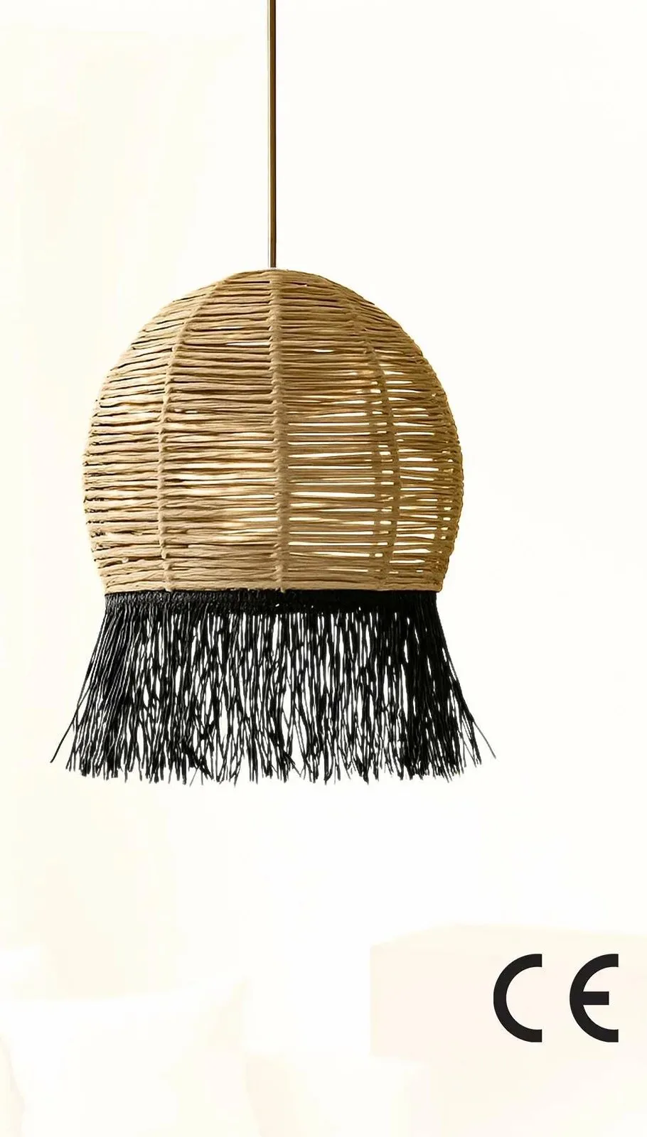 Llambë tavani Opviq, macrame, bezhë dhe e zezë, Javari - 3