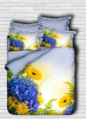 Set mbulesë për jorgan king size, L'essentiel, 147, blu/verdhe/jeshile