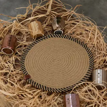 Runner jute, ngjyrë kafe, Coco24026, 34x34cm