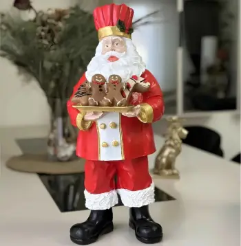 Objekt dekorativ Santa Claus, ngjyrë e kuqe, Evila Originals, 17x17x47cm