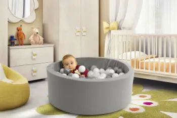 Pishinë me topa për fëmijë, Bubble Pops 150, ngjyrë gri