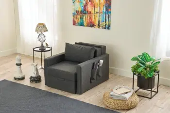 Krevati-karrige një vendi, ngjyrë antracit, Atelier del Sofa, Saros