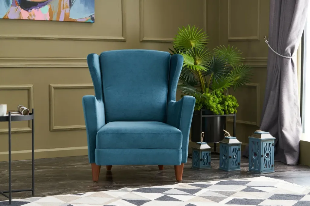 Karrige Wing, Atelier del Sofa, Lola Berjer, ngjyrë turquoise - 1