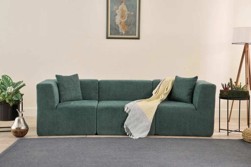 Divan treshe, Atelier del Sofa, i gjelbër, 3 pjesë - 1