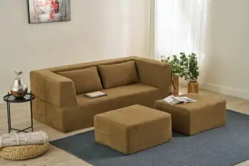 Divan-krevat 2 vendesh, Atelier del Sofa, Pirgos, ngjyrë kafe