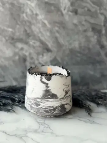 Qiri dekorativ betoni, gri dhe bardh, Evila Originals, Glamour Candle 7TM - 2