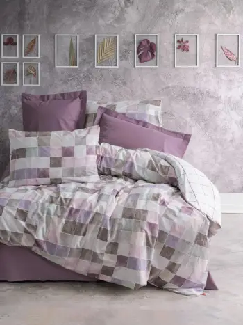 Set mbulesë për jorgan Super King Ranforce, ngjyrë dusty rose, L'essentiel