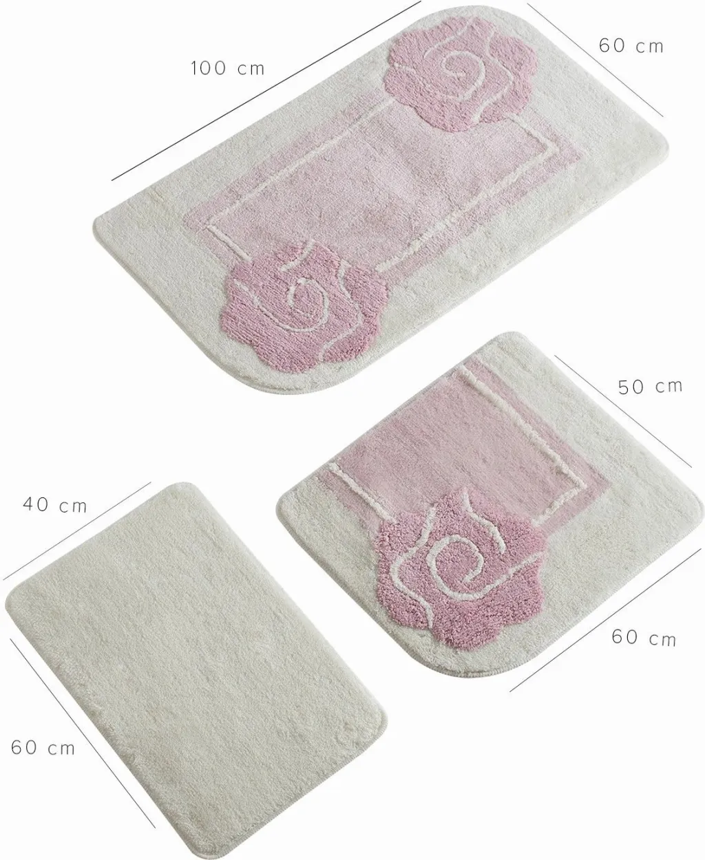 Set tapetash për banjo, akrilik, 3 copë, Mijolnir, Dolce, rozë - 5