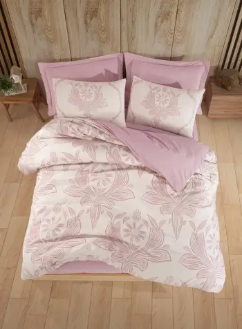 Set mbulesë jorgan për dopio, ngjyrë dusty rose, L'essentiel, Jumbo