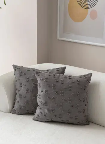Set mbulesash për jastëkë (2 copë), Evila Originals, Tuffet, ngjyrë gri v7