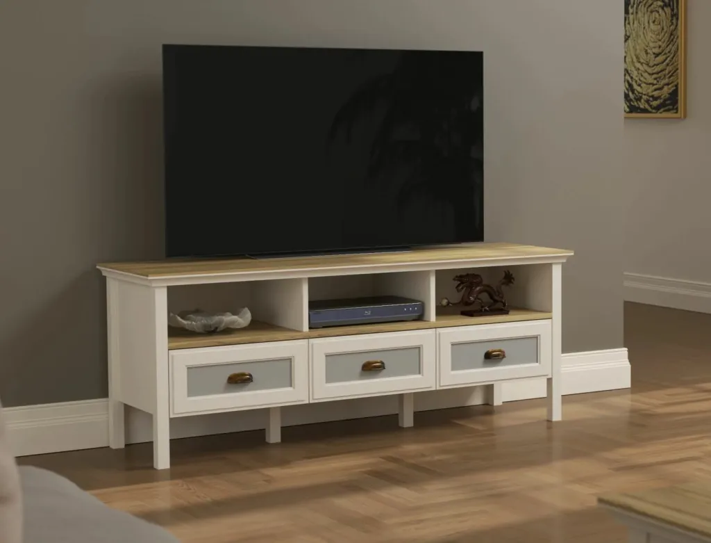 Komodë TV, ngjyrë krem, lis dhe gri, Skye Decor, FRN-21030 - 1