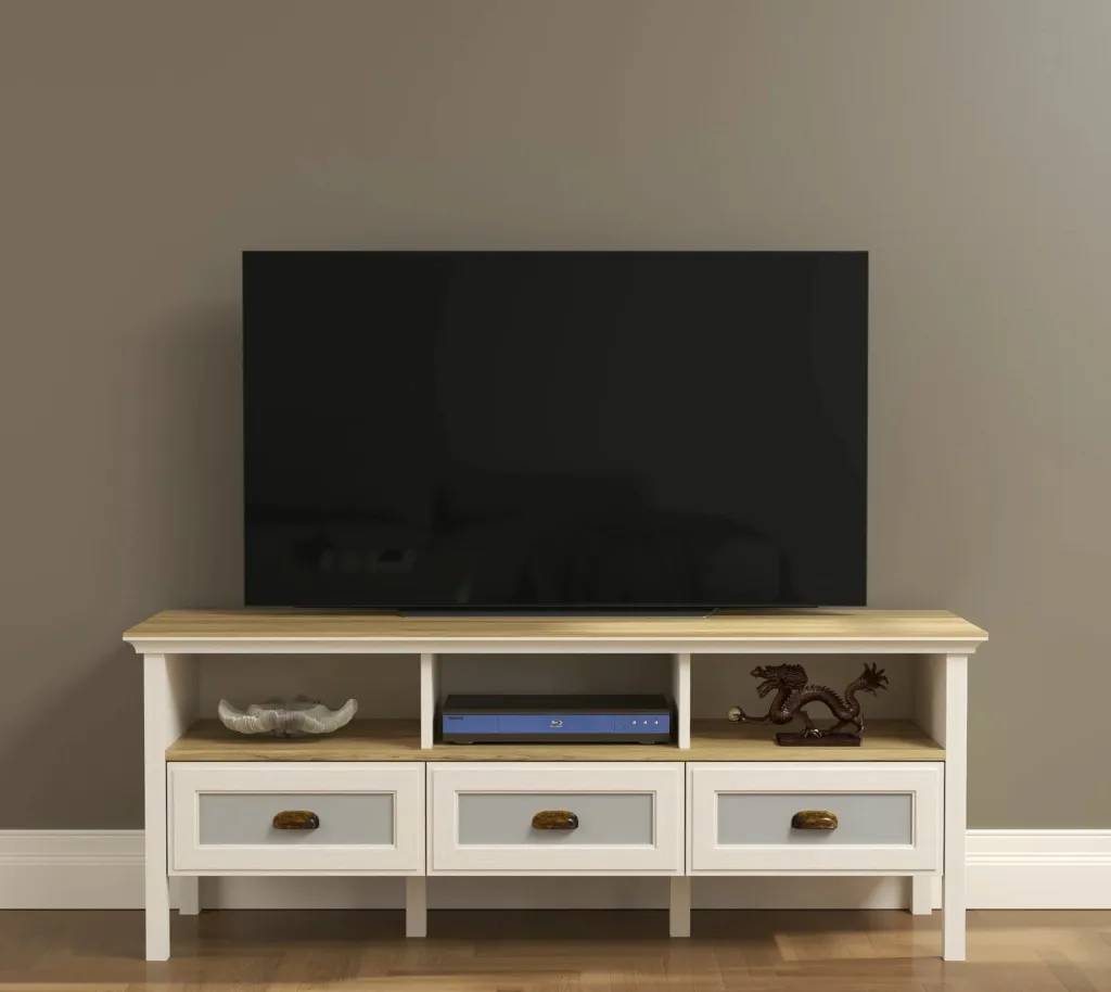 Komodë TV, ngjyrë krem, lis dhe gri, Skye Decor, FRN-21030 - 2