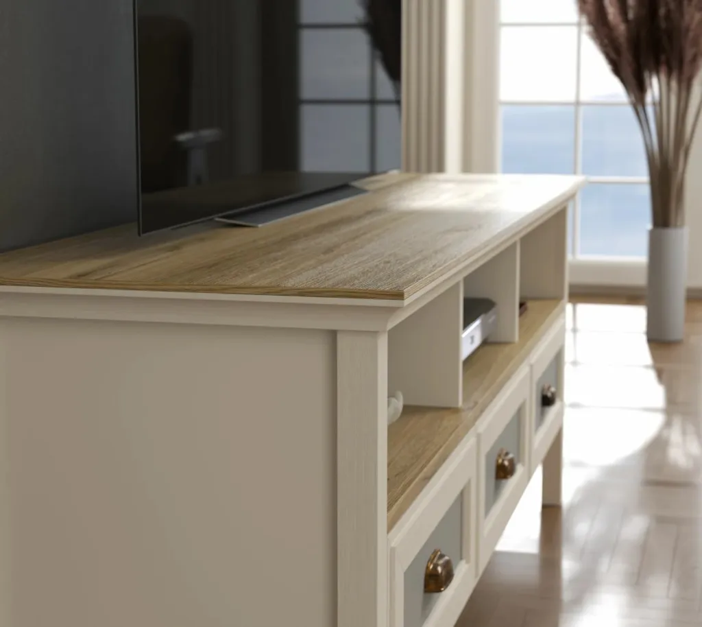 Komodë TV, ngjyrë krem, lis dhe gri, Skye Decor, FRN-21030 - 4
