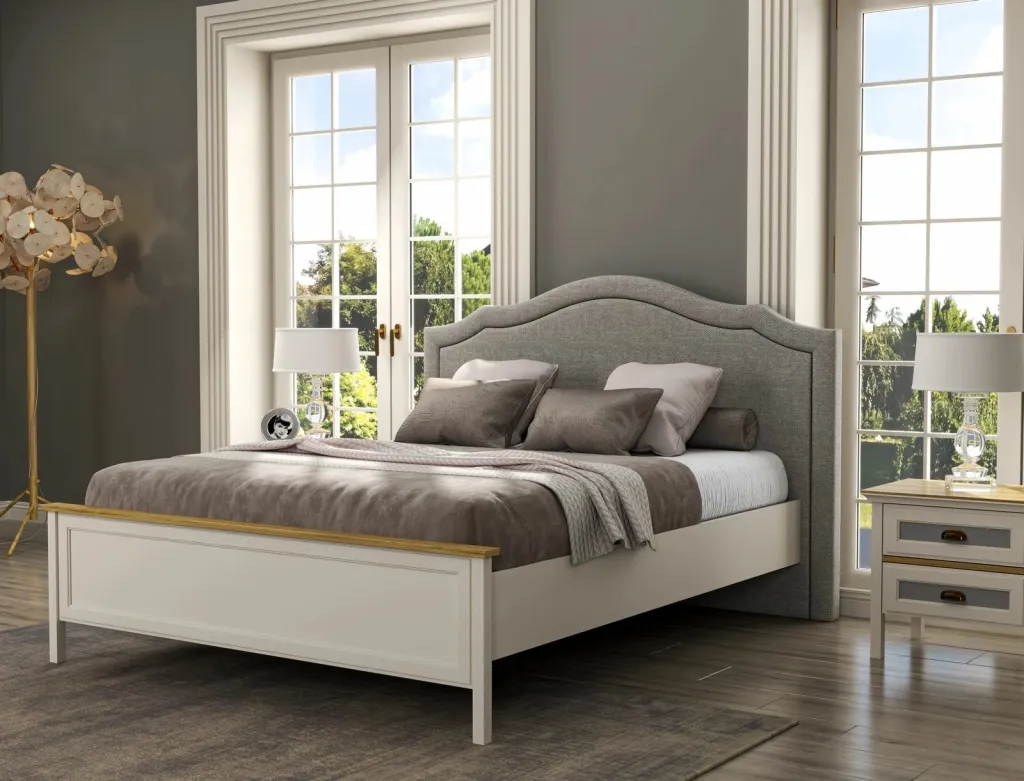 Krevat dopio Skye Decor, krem, lis, gri, FRN-21019 - 1