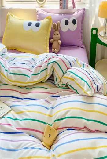 Set mbulesë për jorgan Super King, L'essentiel, Funny, ngjyrë e verdhë dhe lejla