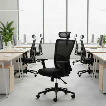 Karrige zyre ergonomike, ngjyrë e zezë, Skye Decor, 126 cm