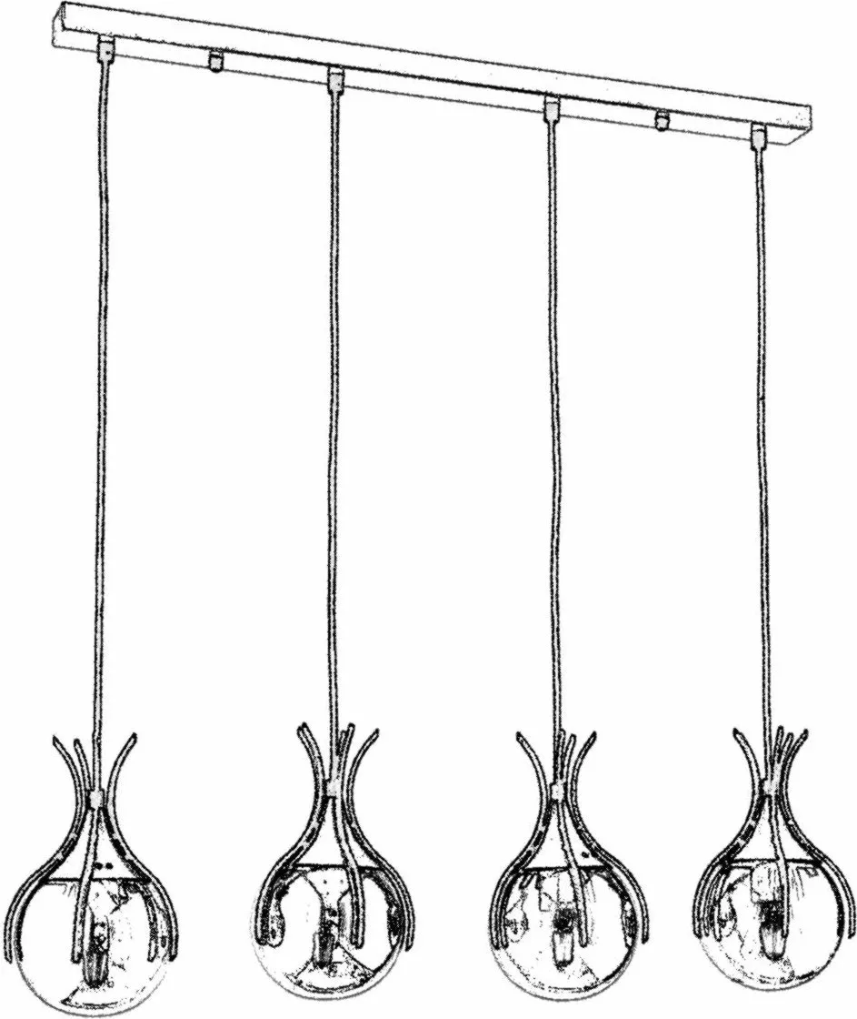Llambë varëse Opviq, e zezë dhe bronzi, AV-1766-4Y-BSY - 5