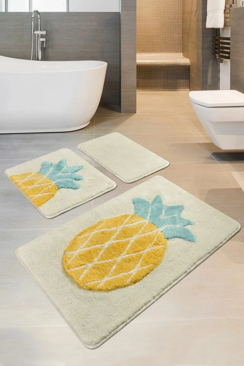 Set tapetash për banjo akrilik (3 copë), Mijolnir, Ananas - 1