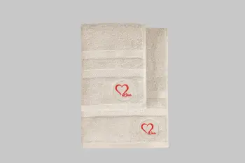 Set peshqirësh duarve dhe trupit (2 copë), Mijolnir, Love, bezhë