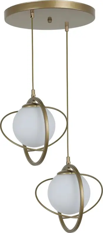 Llambë tavani Opviq, 8772-2, metal, ngjyrë antike dhe e bardhë, diametër 30cm, lartësi 70cm