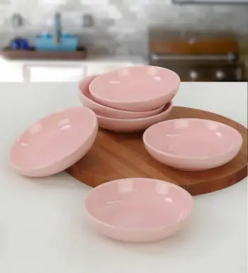 Set tasash për salca, qeramike, rozë, Hermia Concept, 13x13x3.3cm (6 copë)