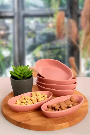 Set tasash për salca, qeramike, shumëngjyrëshe, 6 copë, Hermia Concept, 14cm