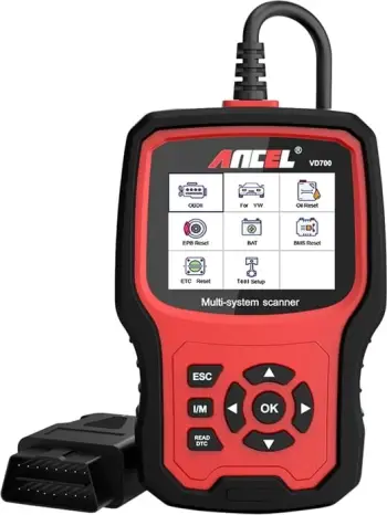 Skaner diagnostikues Ancel VD700 për OBD2, për makina VAG, me ekran të ndriçuar, i kuq