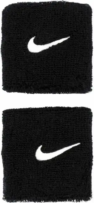 Byzylyk djersitës Nike Swoosh Wristbands 2 Pack, set 2 copë, 6.5 cm, të zinj