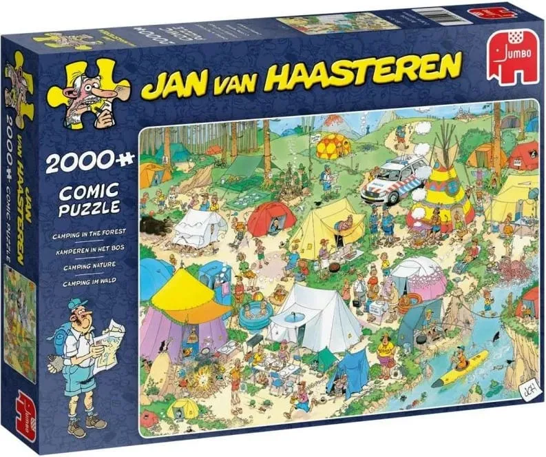 Puzzle, Jumbo, Jan van Haasteren Camping in the Forest, 2000 copa, model 19087 - 1