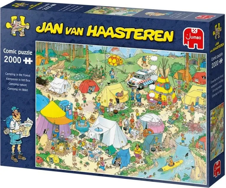 Puzzle, Jumbo, Jan van Haasteren Camping in the Forest, 2000 copa, model 19087 - 2