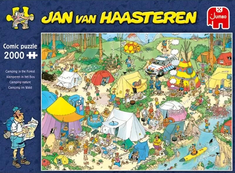 Puzzle, Jumbo, Jan van Haasteren Camping in the Forest, 2000 copa, model 19087 - 5
