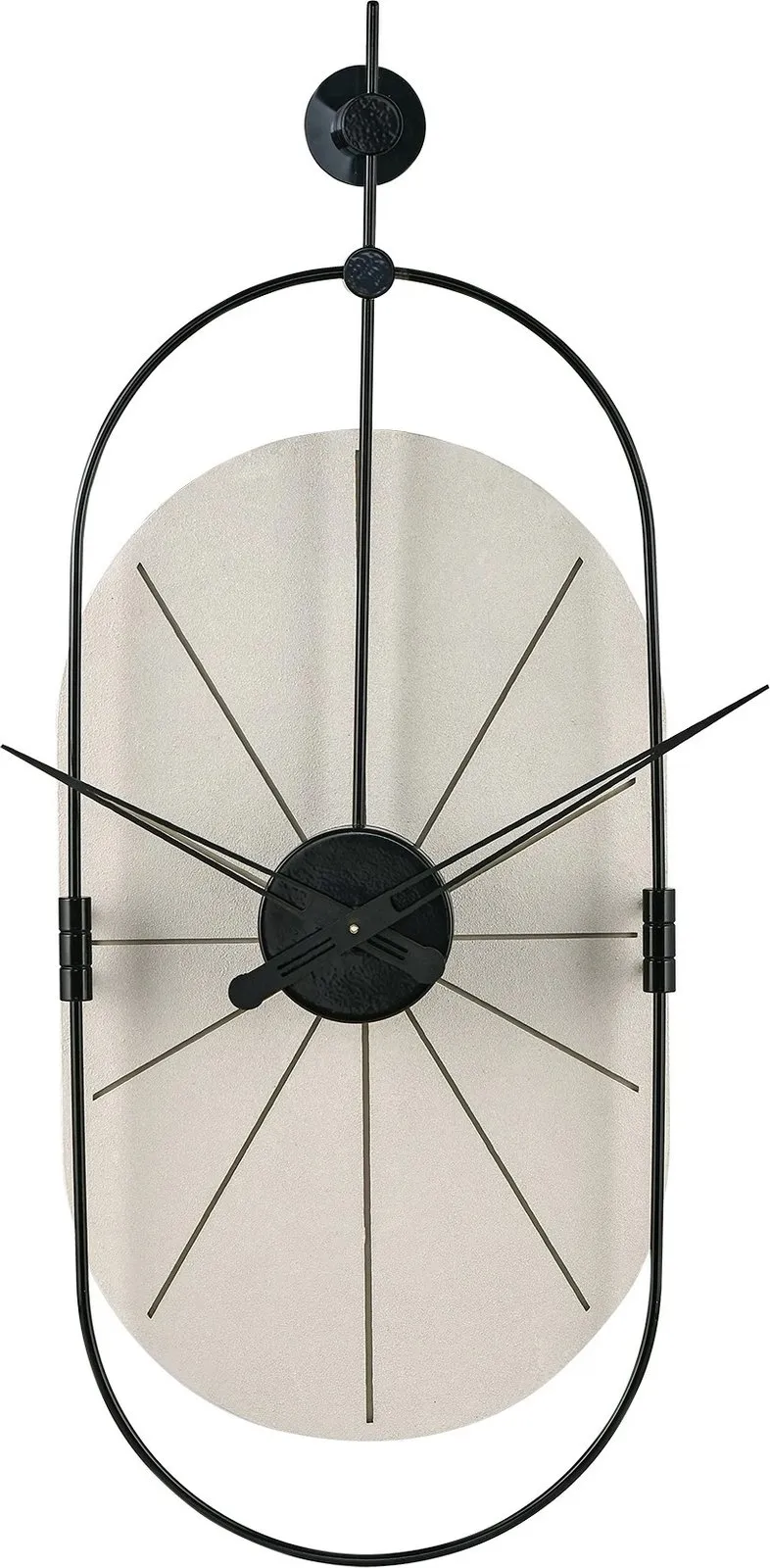 Orë muri dekorative metalike Wallity, e bardhë/zezë, 77x29cm - 3