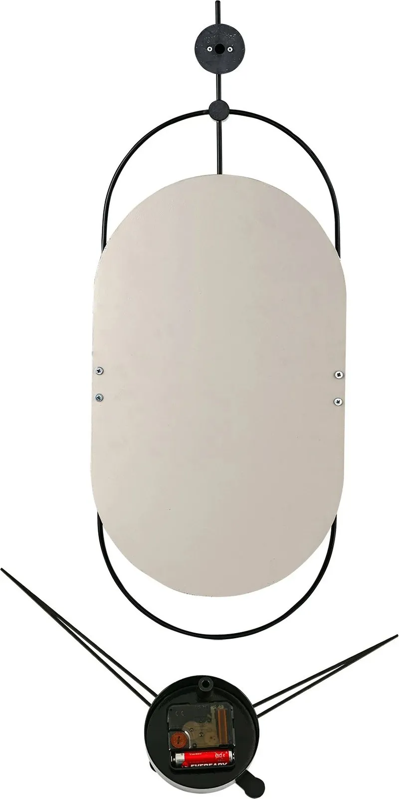 Orë muri dekorative metalike Wallity, e bardhë/zezë, 77x29cm - 4