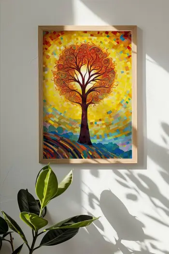 Pikturë dekorative me kornizë, shumëngjyrëshe, Wallity, Mscartmdl12, 33x48cm