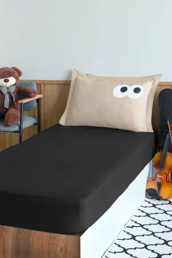 Set çarçafi për një person, L'Essentiel Linge de Maison, Funny, ngjyrë e zezë dhe kafe