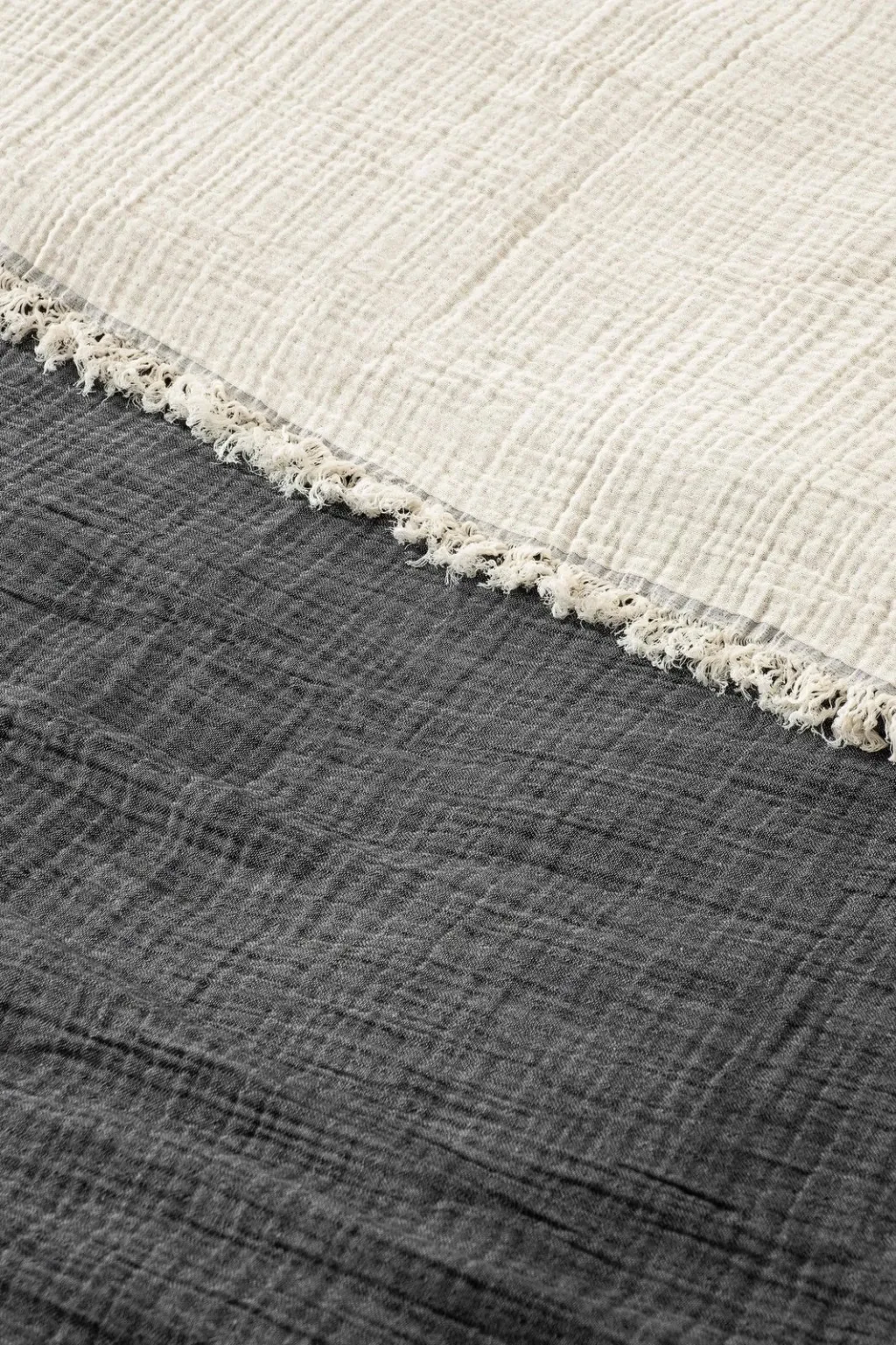 Mbulesë dyshe për shtrat, muslin, ngjyrë antracit, 170x250cm - 2