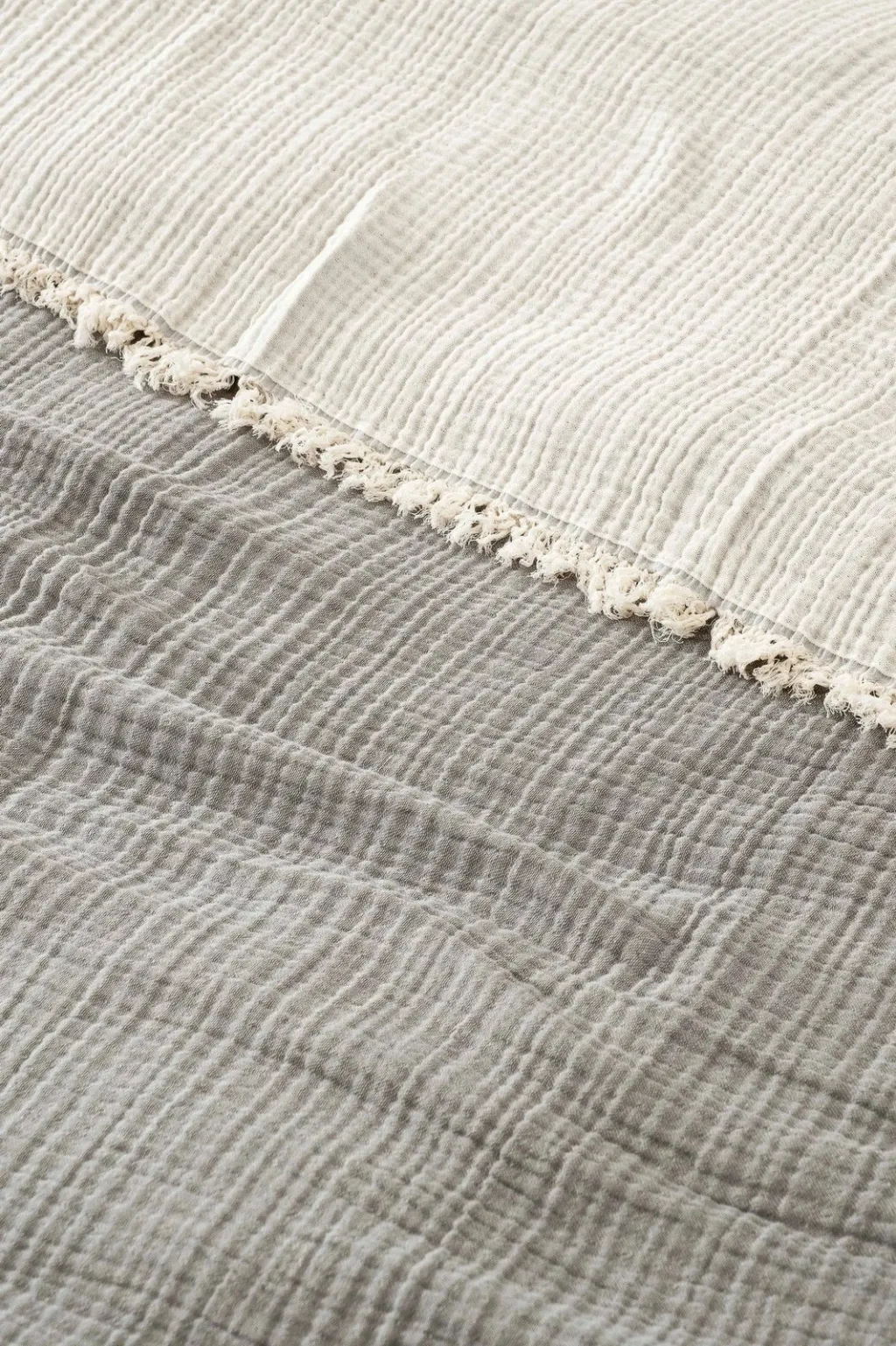 Mbulesë dyshe për shtrat, muslin, ngjyrë gri, 170x250cm - 2