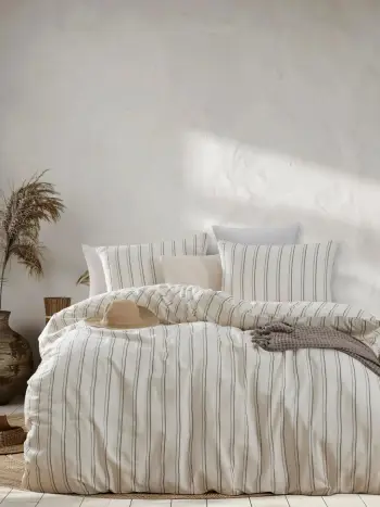 Set mbulesë për jorgan dopio, L'Essentiel Linge de Maison, Hamilton, bezhë