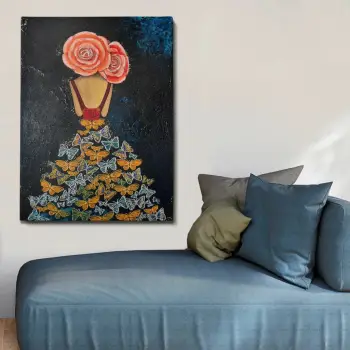 Pikturë dekorative me vaj Wallity, OPG2055504995, shumëngjyrëshe, 50x70cm