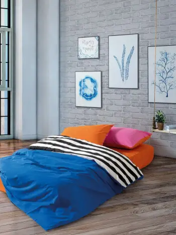 Set mbulesë për jorgan dopio Ranforce, L'Essentiel Linge de Maison, Dusk - blu