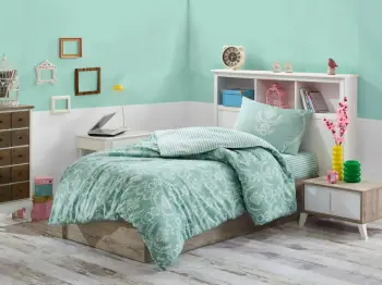 Set mbulesë jorgan XXL njësh, ngjyrë jeshile deti, L'Essentiel Linge de Maison, Pure
