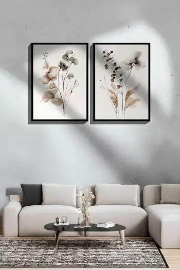 Pikturë dekorative me kornizë (2 copë), Wallity, Ersy2Lımodel16-Sıyah