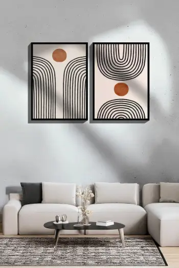 Pikturë dekorative me kornizë (2 copë), Wallity, Ersy2Lımodel11-Sıyah