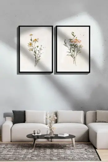 Pikturë dekorative me kornizë (2 copë), Wallity, Ersy2Lımodel14-Sıyah